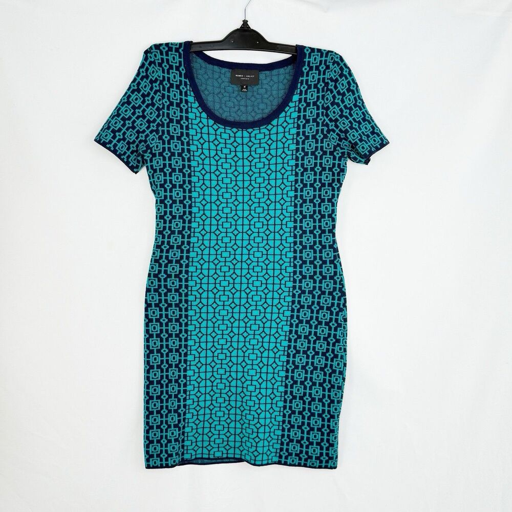 Romeo Juliet Couture Bodycon Dress Womens Size M Short Sleeve Fitted Knit - Picture 7 of 16